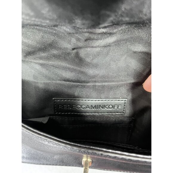 REBECCA MINKOFF Love Black & Leopard Small Crossbody Gold Chain - Picture 12 of 12